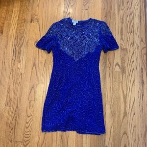 Women's Blue Beaded Dress